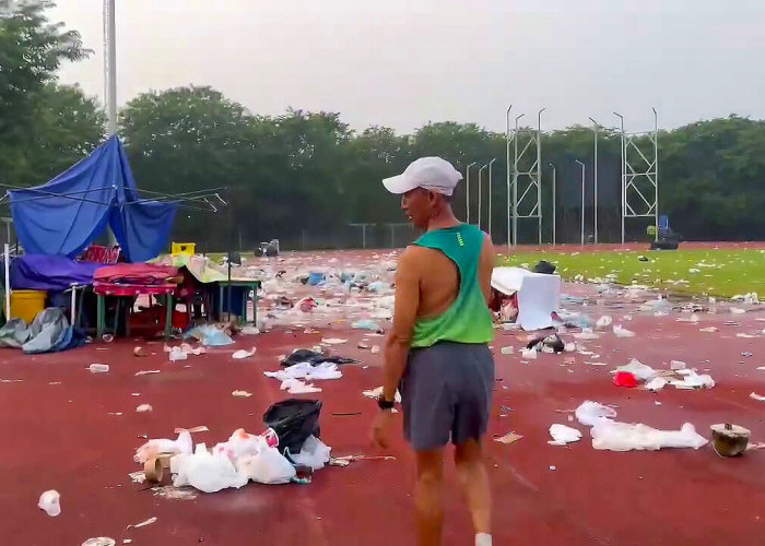 Viral! Sampah Berserakan di Venue Atletik Jakabaring Sport City Usai Konser NDX