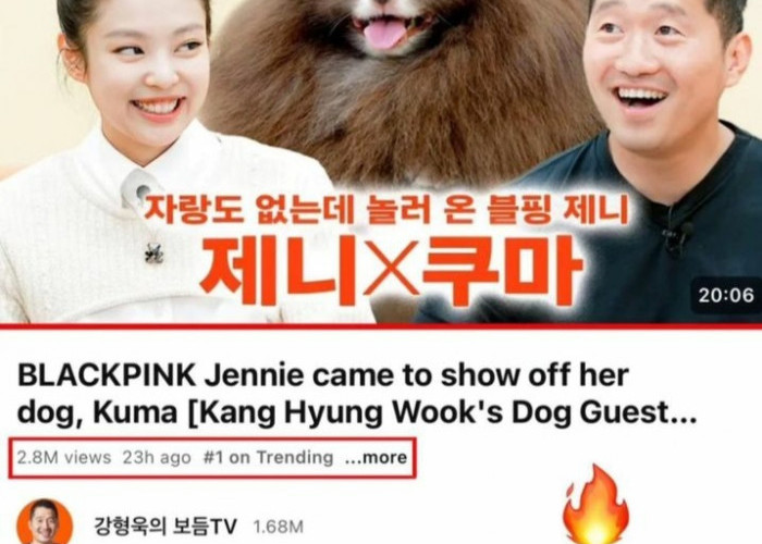 Acara Dog Guest Show Bersama Jennie BlackPink Trending 1 di Youtube