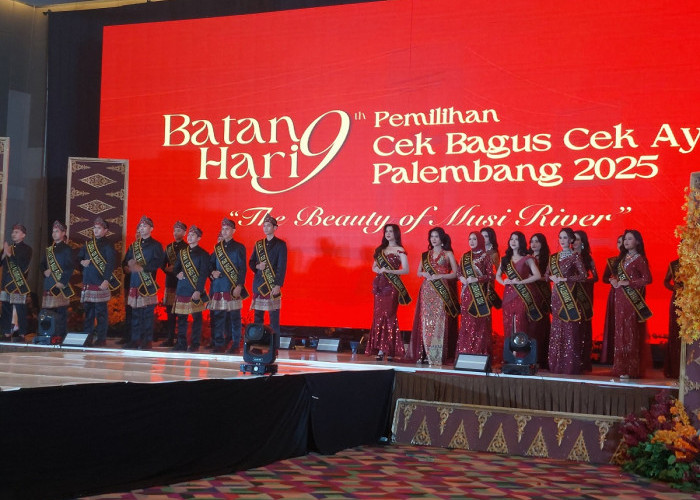 Grand Final Cek Ayu Cek Bagus Palembang 2025 sukses digelar, Natasya dan Khalid terpilih.