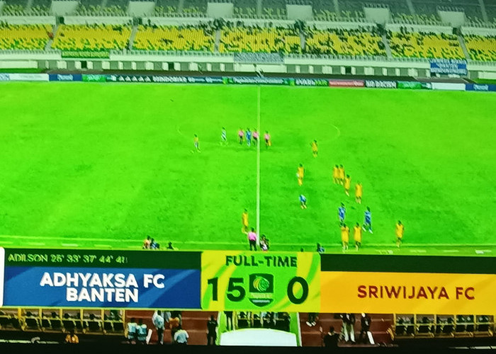 Sadis, Sriwijaya FC Dibantai Adhyaksa FC 15-0 di Banten International Stadium