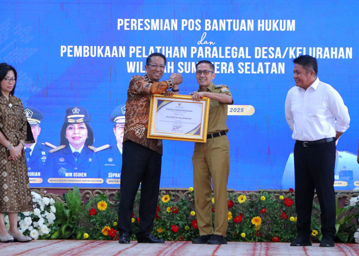 Peresmian Posbankum Kelurahan 5 Ilir Langsung oleh Menkum RI Bersama Walikota Palembang
