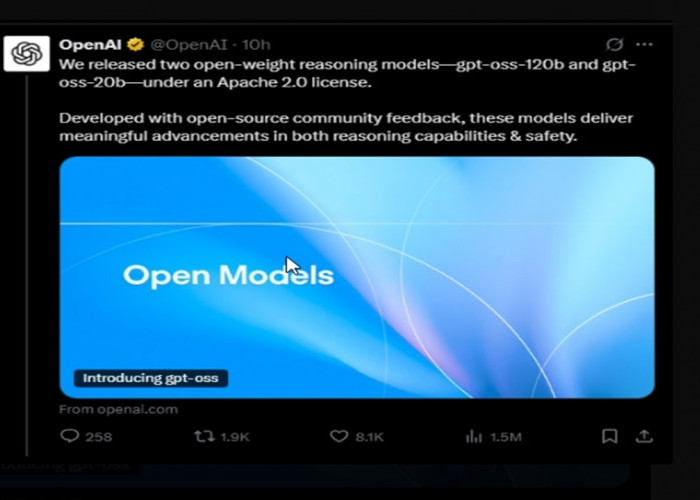 OpenAI merilis dua model open-source menjelang peluncuran GPT-5: GPT OSS 120B dan 20B