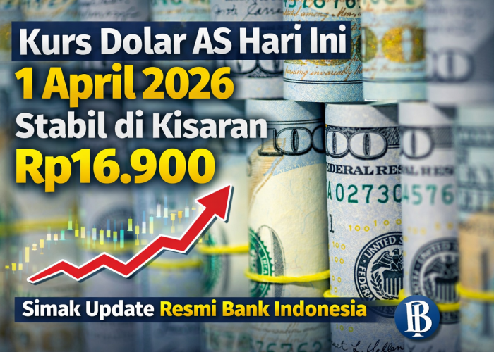 Kurs Dolar AS Hari Ini 1 April 2026 Stabil di Kisaran Rp16.900, Simak Update Resmi Bank Indonesia