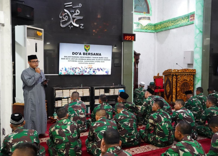 Prajurit Kodam II/Sriwijaya Doa Bersama Menyambut Tahun Baru 2026 dan Untuk Korban Bencana Alam Sumatera 