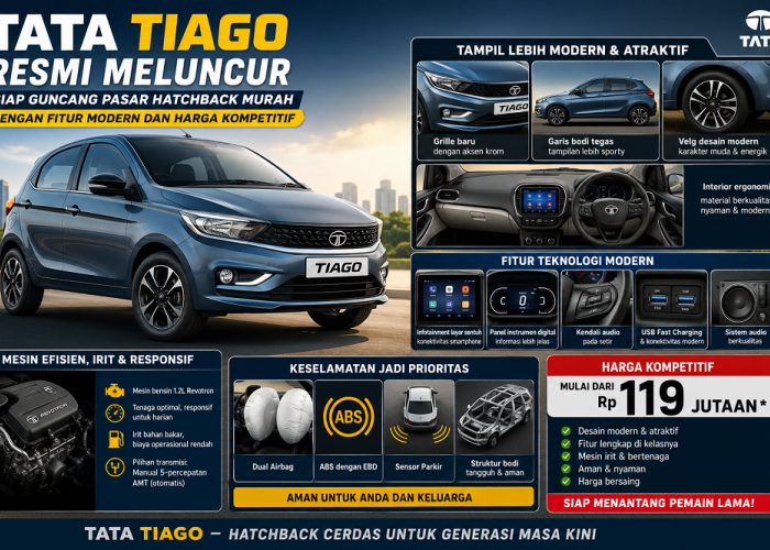 Tata Tiago Resmi Meluncur, Siap Guncang Pasar Hatchback dengan Fitur Modern 