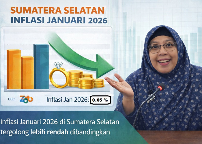 Inflasi Sumsel Januari 2026 Terkendali di 0,05 Persen
