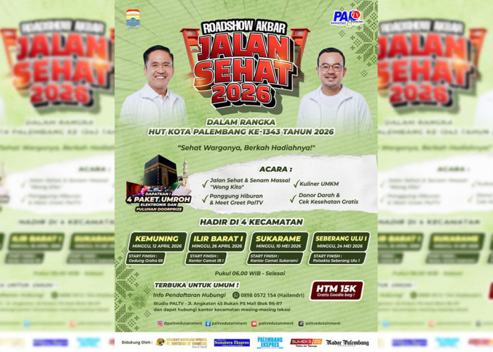 PALTV Gelar Jalan Sehat HUT Palembang, Ajak Warga Hidup Sehat