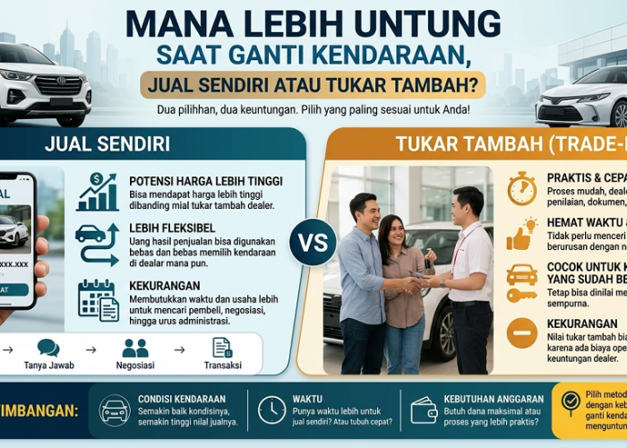 Mana Lebih Untung Saat Ganti Kendaraan, Jual Sendiri atau Tukar Tambah?