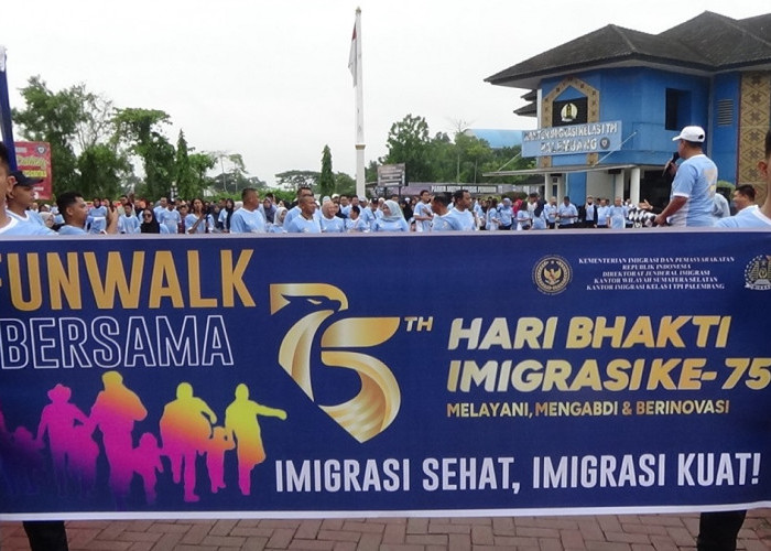 Fun Walk dan Senam Bersama Meriahkan Peringatan Hari Bhakti Imigrasi ke-75 di Palembang