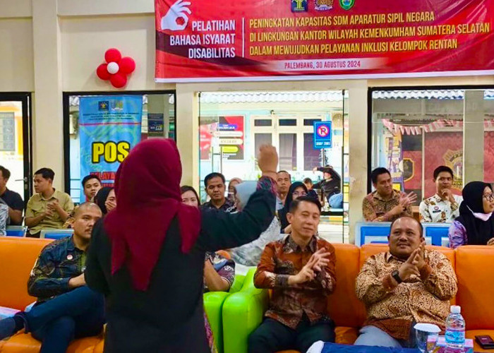 Wujudkan Pelayanan yang Ramah Kelompok Rentan, Kemenkumham Sumsel Gelar Pelatihan Bahasa Isyarat