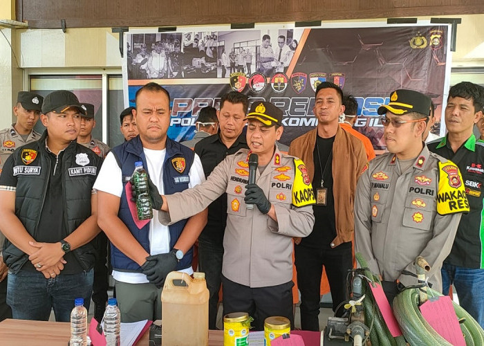 5 Ton BBM Pertalite Oplosan Digrebek Polisi di Sebuah Gudang di KayuAgung! Pelaku Merupakan Pendatang