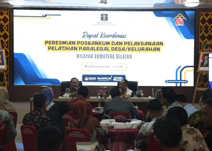 Kemenkum Sumsel Gelar Rakor Peresmian Posbankum dan Pelatihan Paralegal se-Sumsel