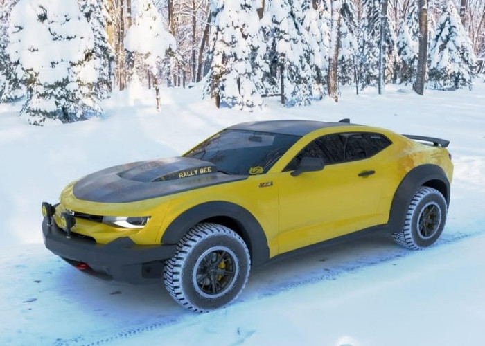 Render 3D Chevy Camaro 'Rally Bee' yang Menyengat dengan Sikap Off-Road