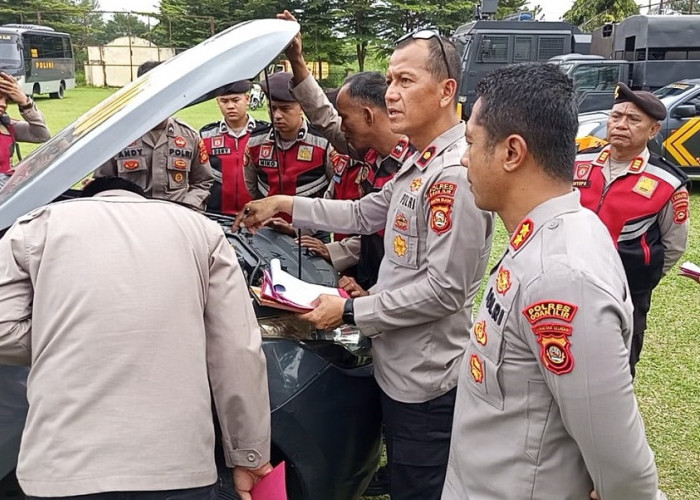 Jelang Operasi Ketupat 2026, Polres Ogan Ilir Periksa Puluhan Kendaraan Dinas Personel