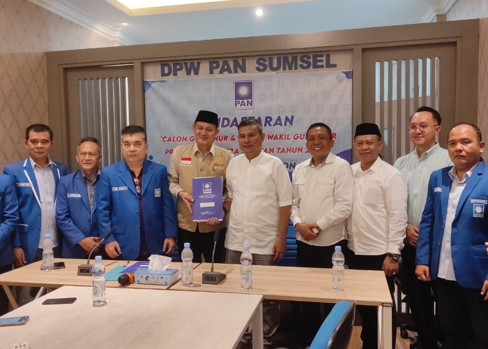 Mawardi Yahya Ambil Formulir Calon Gubernur Sumsel di DPW PAN Sumsel dan DPD PDI-Perjuangan Sumsel