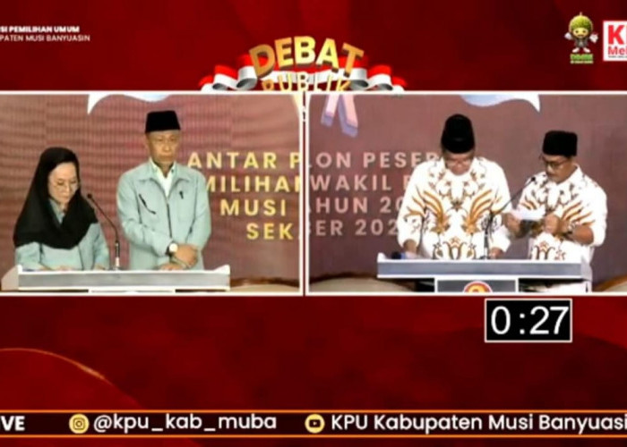 Debat Perdana Cabup-Cawabup Muba: Lucianty Tampil Percaya Diri, Toha Tohet Tampak Gugup