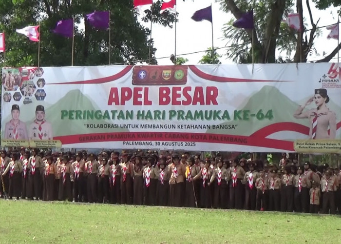 Wali Kota Palembang Pimpin Apel Besar Peringatan Hari Pramuka ke-64