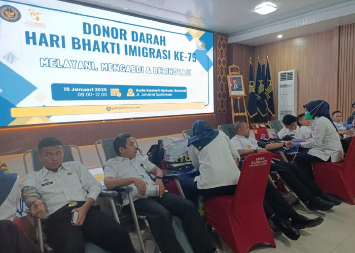 Doroh Darah Memperingati Hari Bhakti Imgrasi Ke 75, Targetkan 100 Kantong Darah Terkumpul