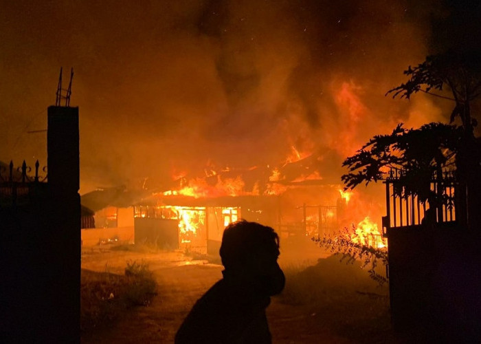 Diduga Korsleting Listrik, 4 Bangunan di Area Kandang Peternakan Ayam di Jalan Karya Baru Terbakar