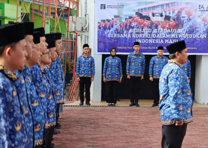 Kanwil Kemenkum Sumsel Gelar Upacara Peringatan Hari KORPRI ke-54 Tahun 2025