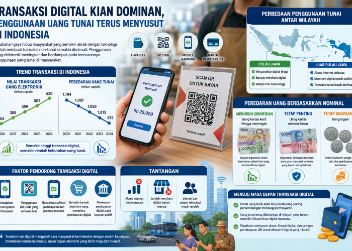 Transaksi Digital Kian Dominan, Penggunaan Uang Tunai Terus Menyusut di Indonesia