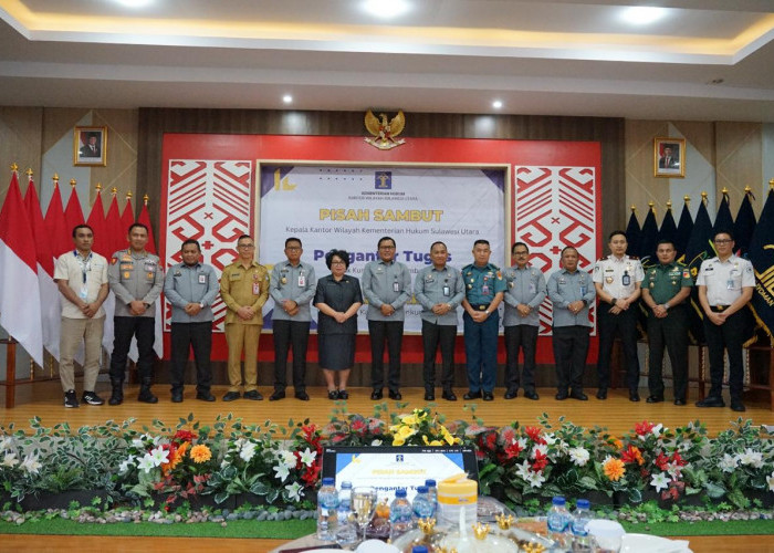 Perkuat Sinergi Antarwilayah, Kakanwil Kemenkum Sumsel Hadiri Sertijab Kakanwil Sulut