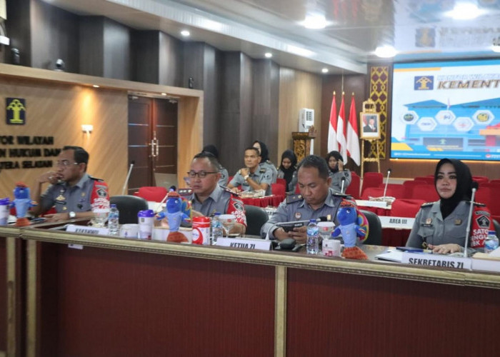 Kanwil Kemenkum Sumsel Ikuti Anev Capaian Kinerja Triwulan II Bersama Sekjen