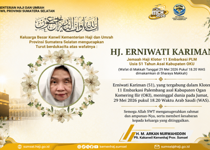 Innalillahi Wa Innalilahi, Satu Lagi Jemaah Haji Sumsel Wafat di Tanah Suci