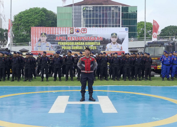 Polda Sumsel Siap Hadapi Musim Kemarau, Dimulai dari Gelar Apel dan Simulasi Penanggulangan Karhutla