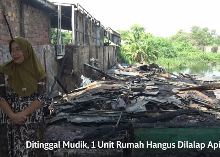 Ditinggal Mudik, Rumah Kayu di Karya Jaya Kertapati Palembang Hangus Terbakar