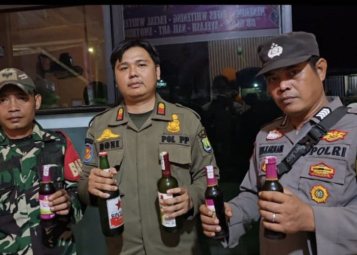 Polsek Sungai Lilin Razia 5 Tempat Hiburan, Puluhan Botol Miras Berbagai Merek Diamankan!