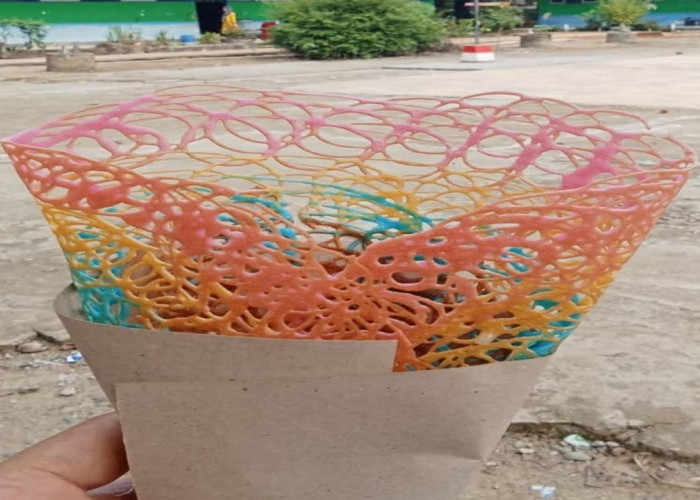 Kreasi Kue Sarang Laba-Laba Warna-Warni, Camilan Tradisional Palembang 