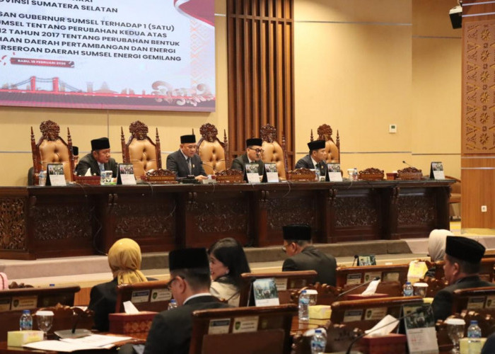 Kemenkum Sumsel Hadiri Rapat Paripurna DPRD, Bahas Raperda Sumsel Energi Gemilang dan Hasil Reses