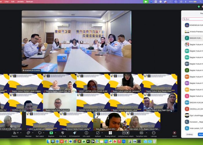 Dorong Kualitas Regulasi Daerah, Kanwil Kemenkum Sumsel Sosialisasikan Penilaian Indeks Reformasi Hukum