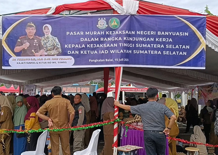 Warga Banyuasin Terbantu Dengan Adanya Pasar Murah Adhyaksa