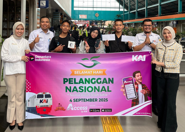 Hari Pelanggan Nasional 2025, KAI Divre III Palembang Sapa Langsung Penumpang