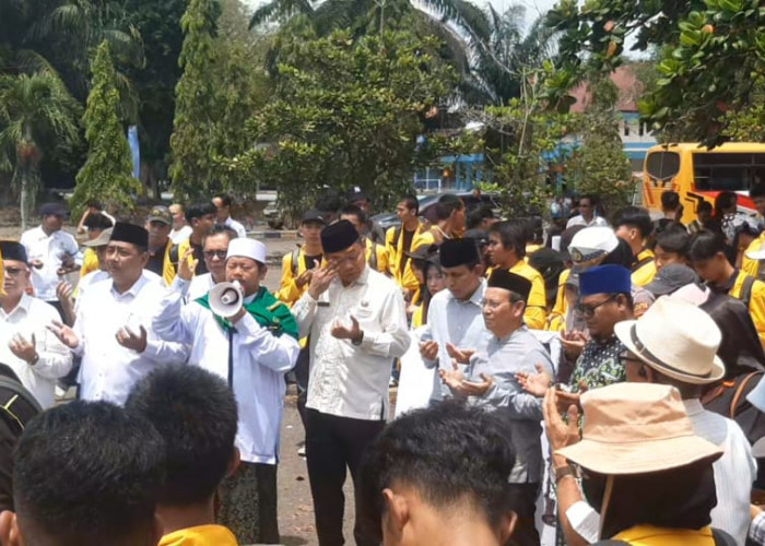 Polres Ogan Ilir Gelar Sholat Ghaib, Doa Bersama dan Lepas Mahasiswa ke DPRD Sumsel