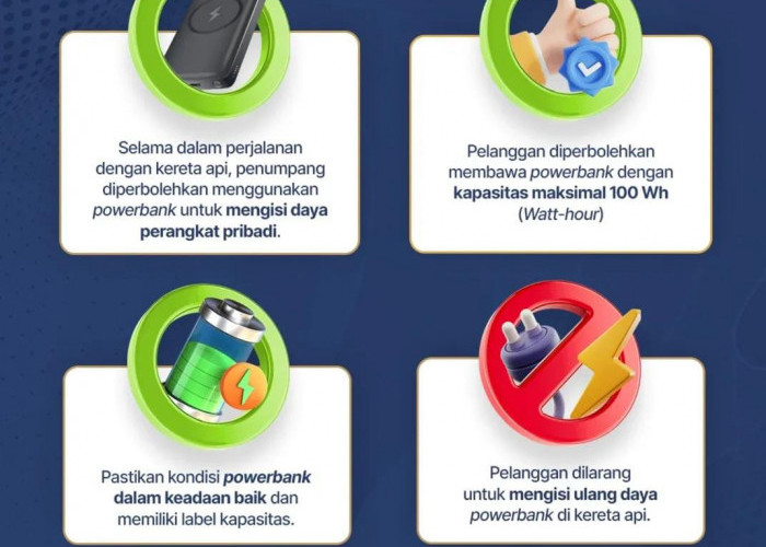 Catat! Berikut Ketentuan Baru Penggunaan Power Bank Untuk Penumpang Kereta Api