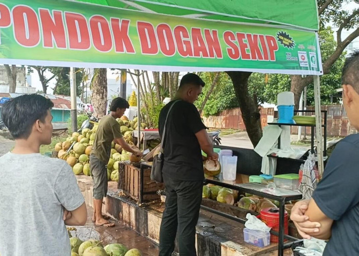 Bulan Ramadan Menjadi Berkah Tersendiri bagi Pedagang Kelapa Muda di Palembang