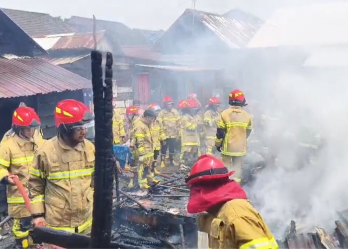 Diduga Korsleting Listrik Empat Rumah di Lorong Sederhana Diamuk Si Jago Merah