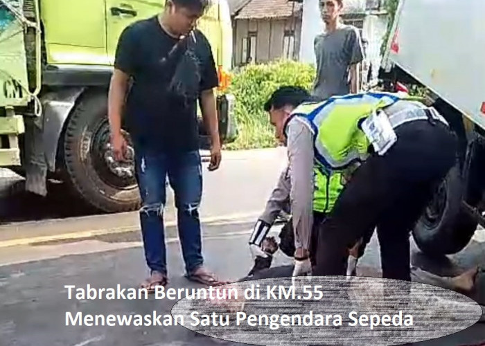 Tabrakan Beruntun di KM.55 Menewaskan Satu Pengendara Sepeda Motor