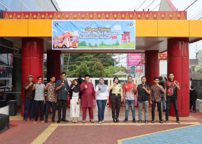 Kemenkum Sumsel Sambut Hangat Peserta Mudik Bersama Kementerian Hukum 2026