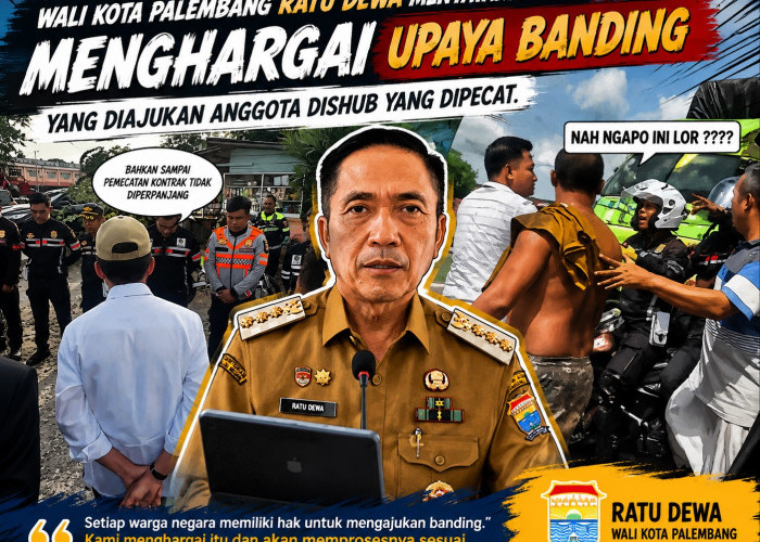 Wali kota Palembang Persilakan 3 Anggota Dishub yang Dipecat Ajukan Banding 