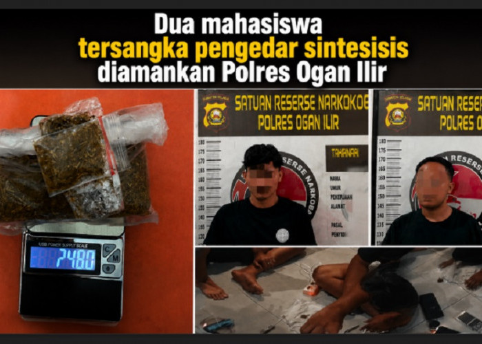 Dua Mahasiswa Ditangkap Edarkan Tembakau Sintesis di Ogan Ilir