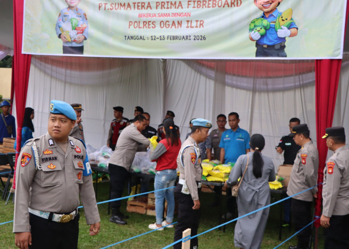 Tekan Inflasi Jelang Ramadhan, Polres Ogan Ilir Gelar Pasar Murah