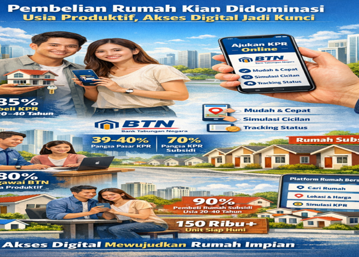 Pembelian Rumah Kian Didominasi Usia Produktif, Akses Digital Jadi Kunci