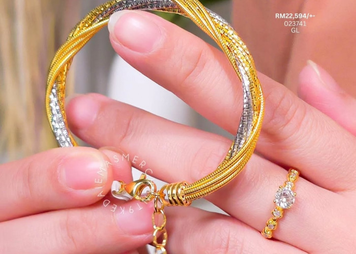 Tampil Stylish di Kantor dengan Gelang Emas 750 Desain Twist Tiga Warna