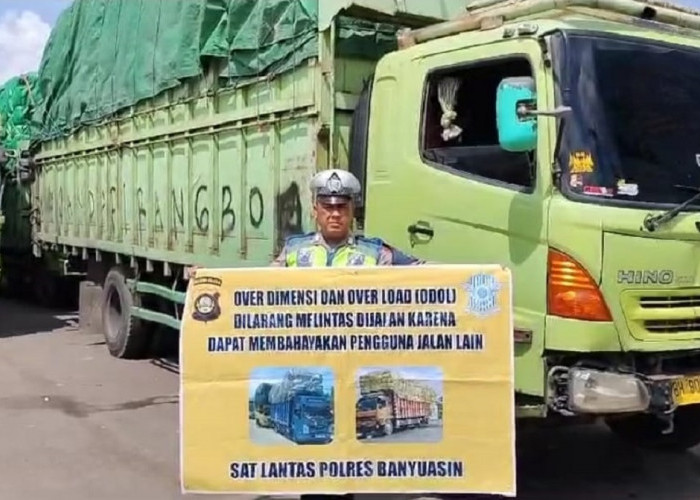  Razia Truk ODOL di Jalur Lintas Timur Palembang-Pangkalan Balai, 15 Kendaraan Ditilang!