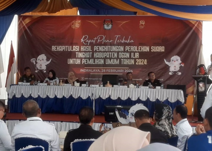 Bupati Panca Wijaya Akbar Hadiri Rapat Pleno Terbuka Rekapitulasi Suara Tingkat Kabupaten di KPU Ogan Ilir