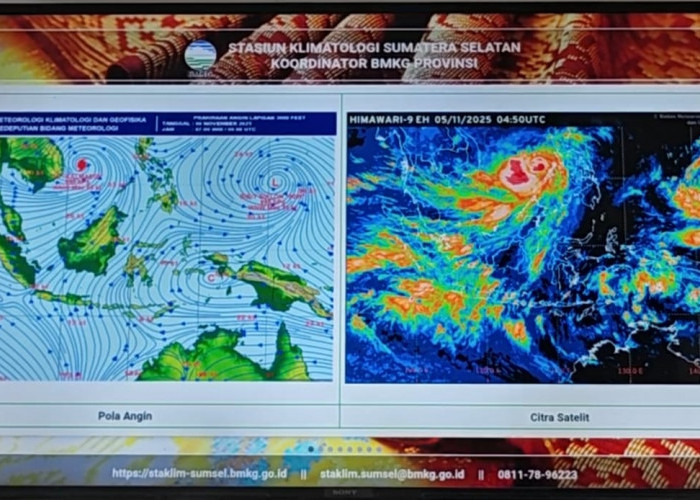 BMKG: Puncak Musim Hujan di Sumsel Terjadi November Hingga Maret 2026, Warga Diminta Waspada Cuaca Ekstrem